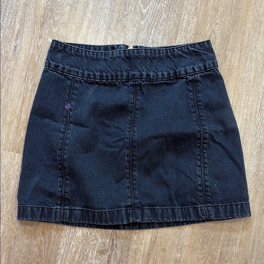 Free people Black Denim Skirt